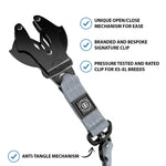 1.4m Swivel Combat Lead | Neoprene Lined, Secure Rated Clip with Soft Handle - Metal Grey