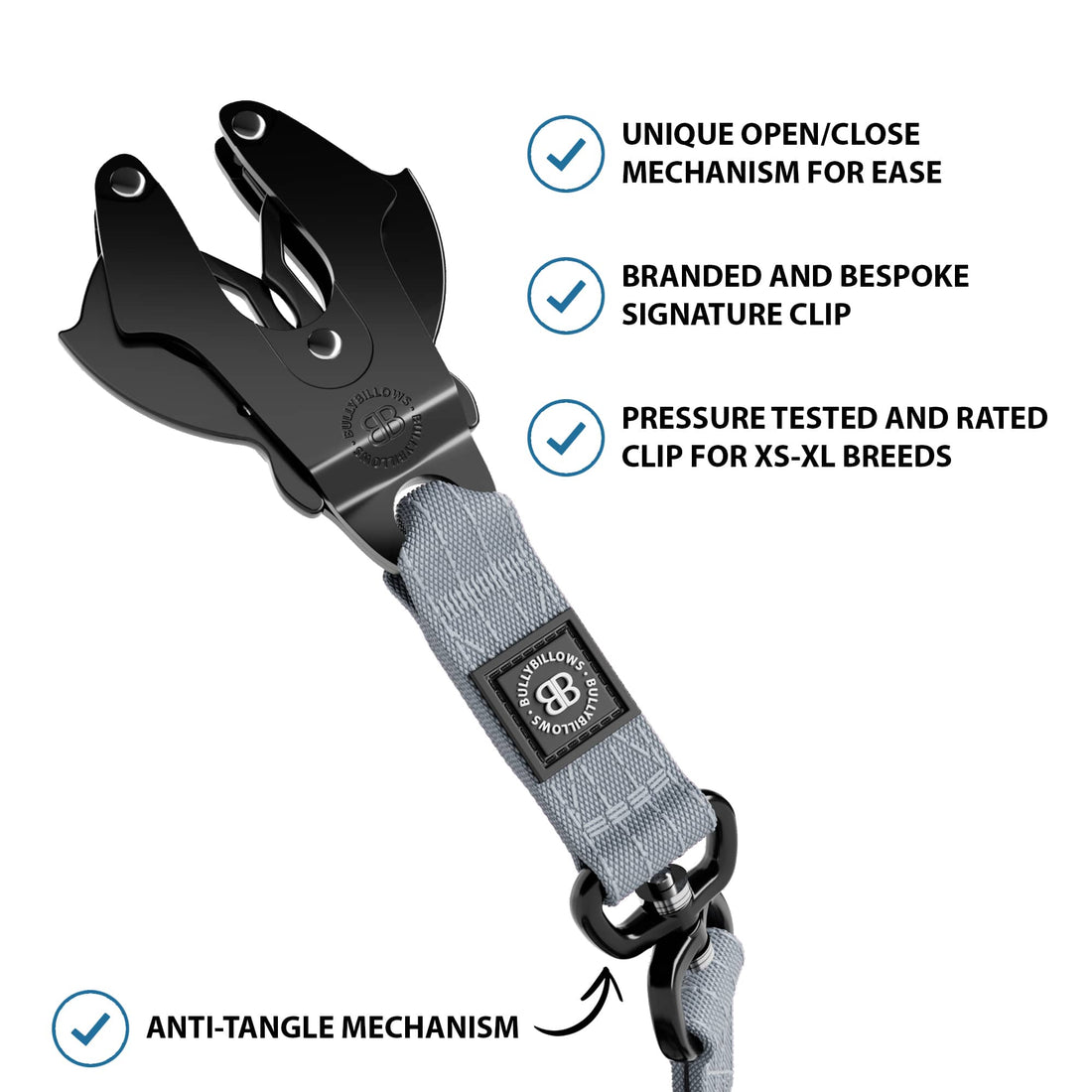 featured image of 1.4m Swivel Combat Lead | Anti-Tangle & Secure Clip - Metal Grey