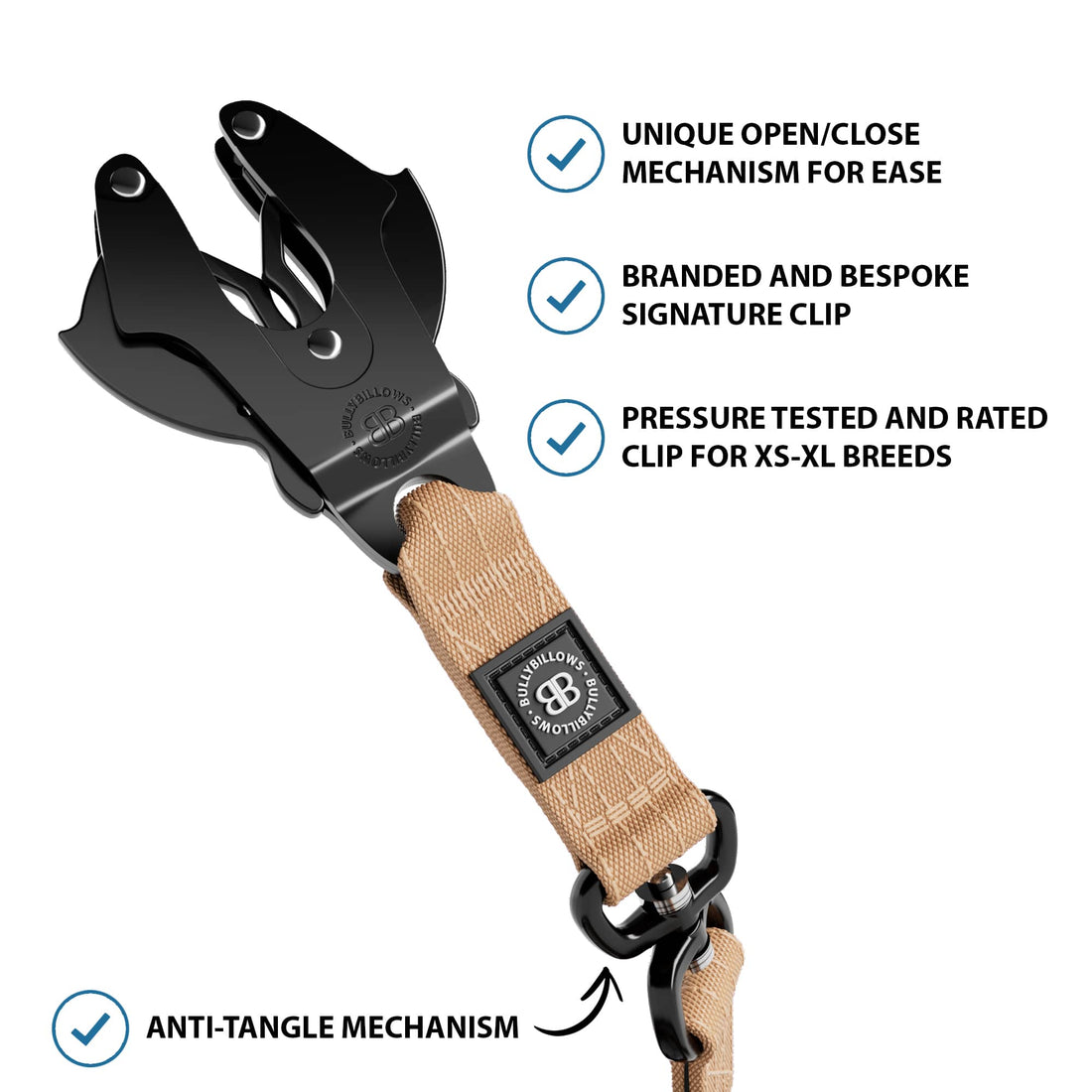 featured image of 1.4m Swivel Combat Lead | Anti-Tangle & Secure Clip - Tan