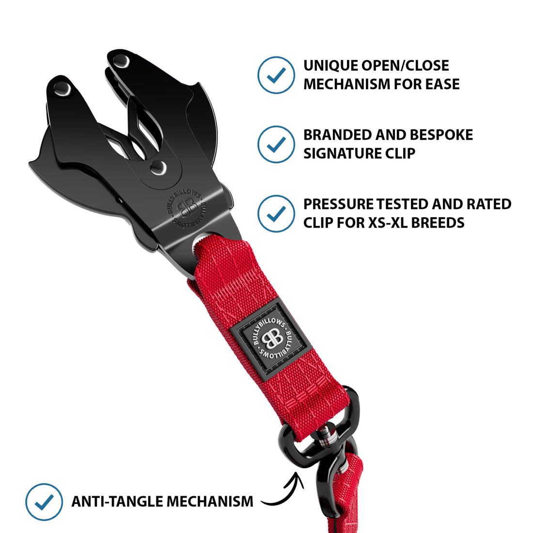 featured image of 1.4m Swivel Combat Lead | Anti-Tangle & Secure Clip - Red