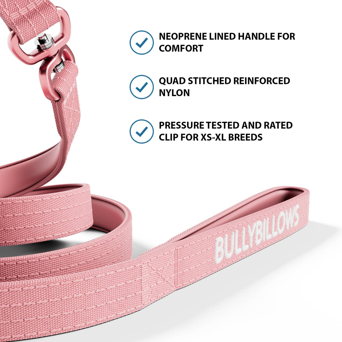 featured image of 1.4m Lighter Swivel Combat Lead | Anti-Tangle & Secure Clip - Pink x Pink