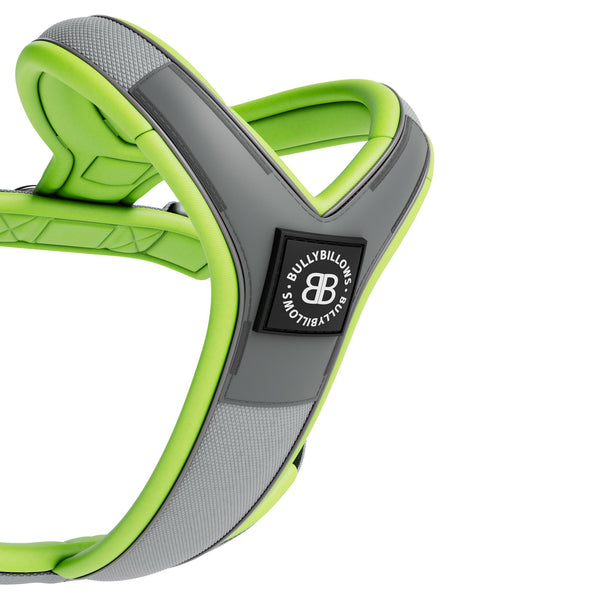 Slip on Harness | Foam Padded - Metal Grey x Neon