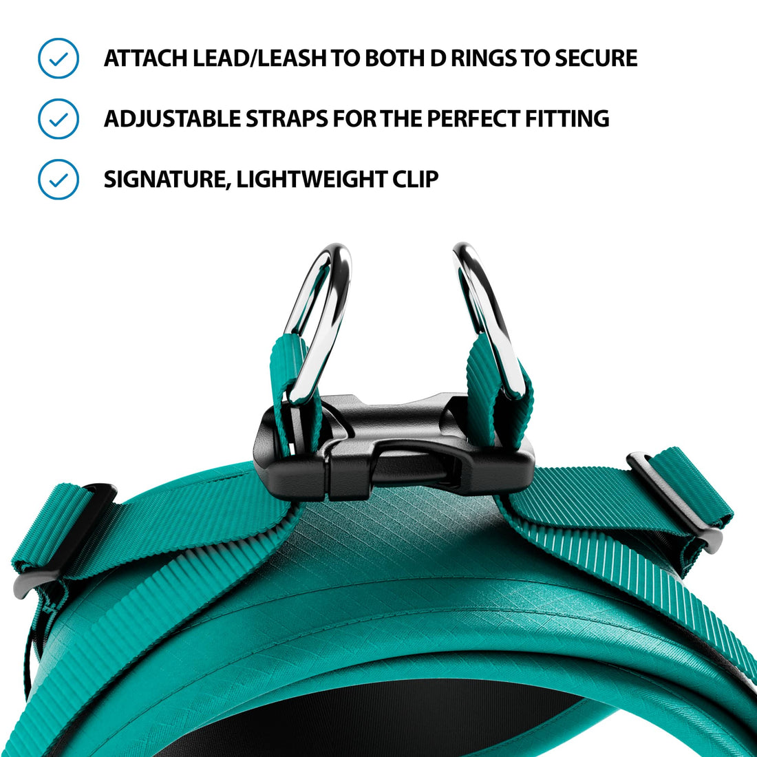 featured image of Boomerang Harness - XS-M Breeds - Teal