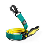 1.2m Mini Combat Lead | Foam & Neoprene Lined with Soft Handle - Turquoise & Yellow