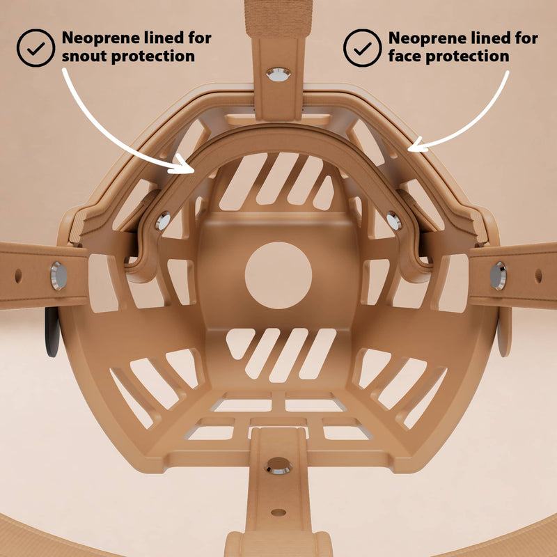Premium Comfort Muzzle | x2 Additional Head Straps - Tan