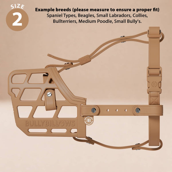 Premium Comfort Muzzle | x2 Additional Head Straps - Tan