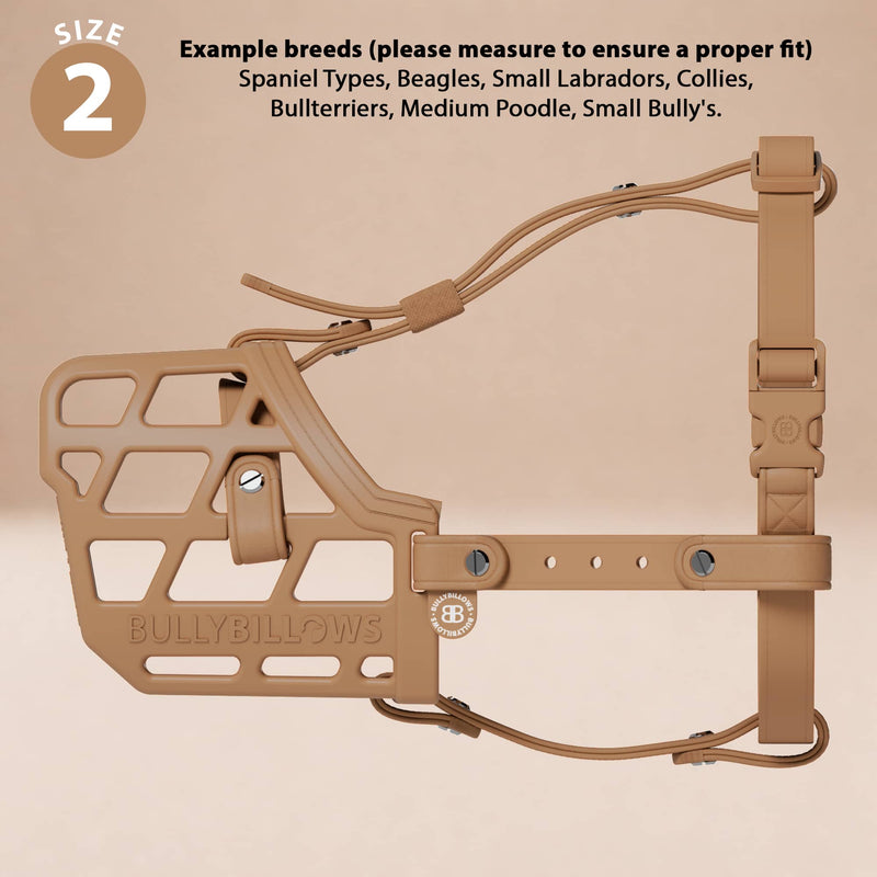 Premium Comfort Muzzle | x2 Additional Head Straps - Tan