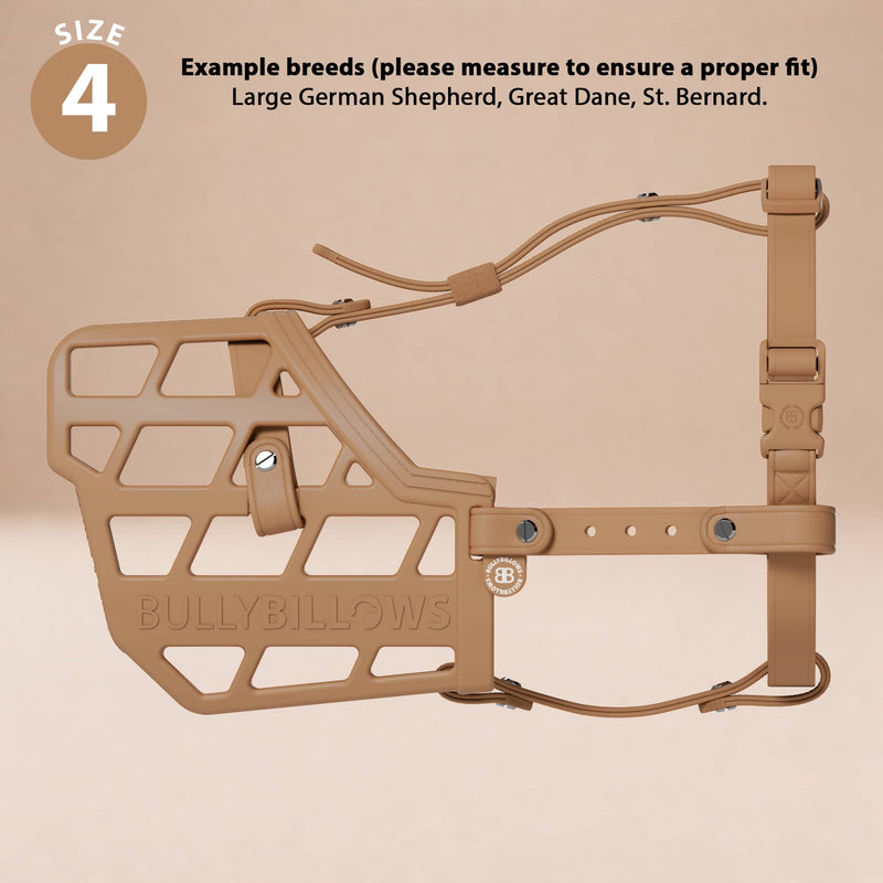 Premium Comfort Muzzle | x2 Additional Head Straps - Tan