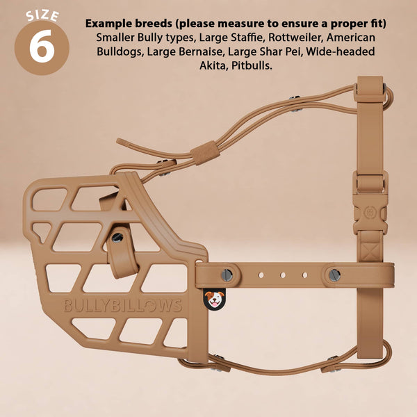 Premium Comfort Muzzle | x2 Additional Head Straps - Tan