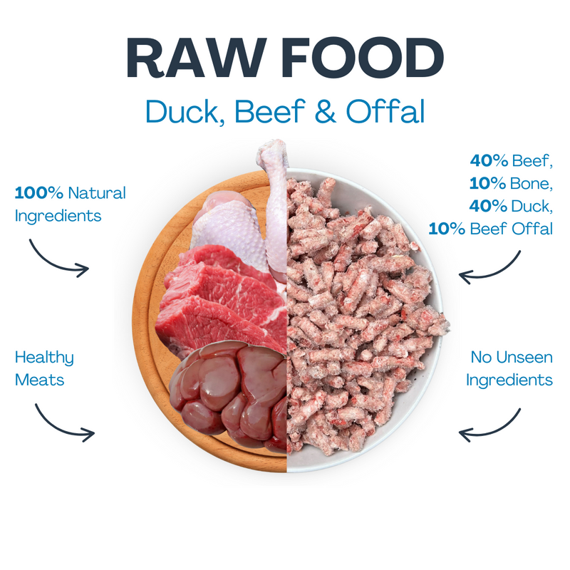 Raw Duck, Beef and Offal