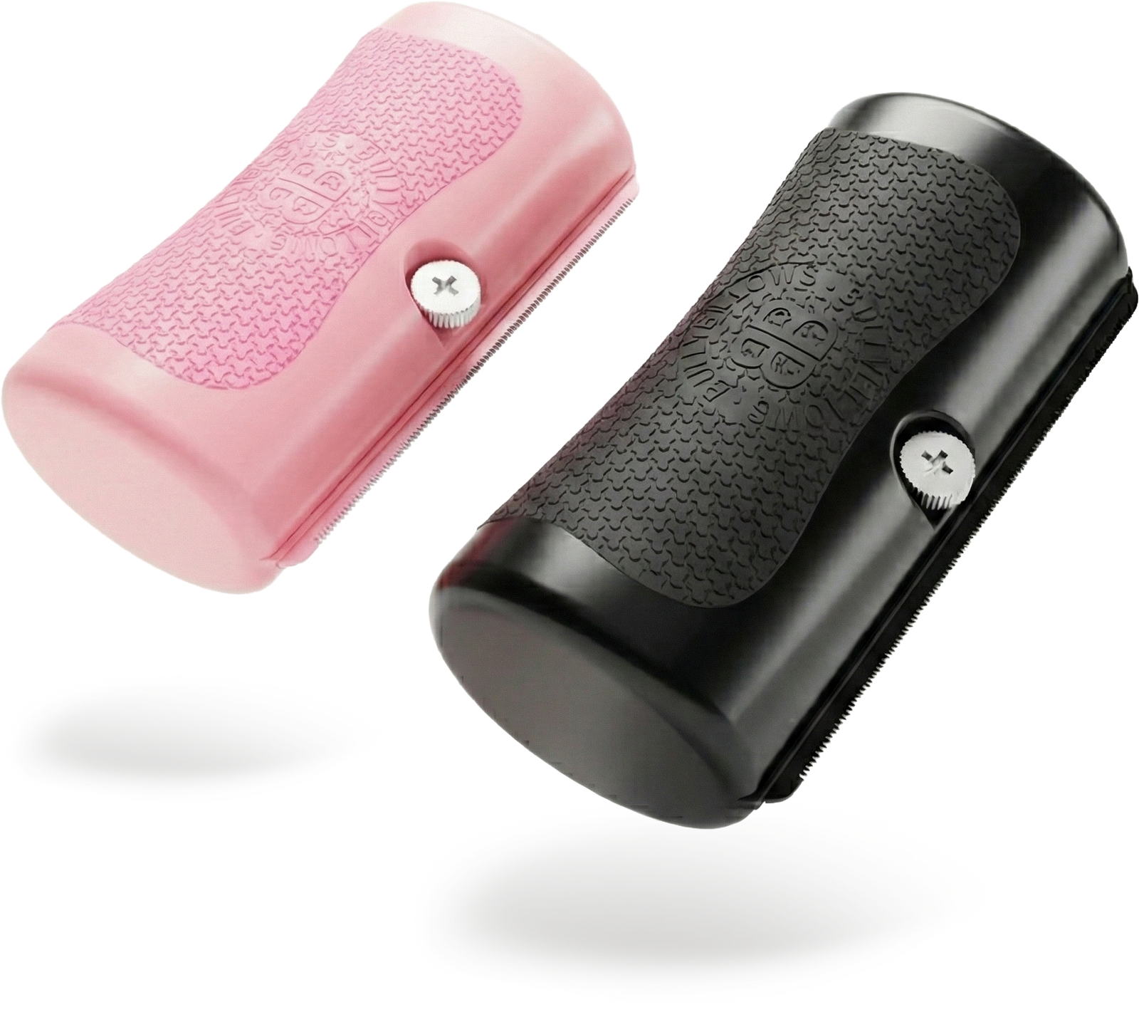 Pink and black deshedding combs