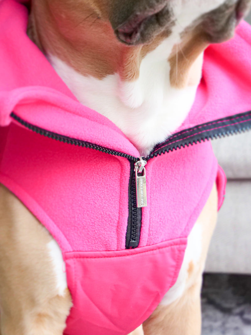 Dog Coat With Zip - Shower Proof - Carminerose