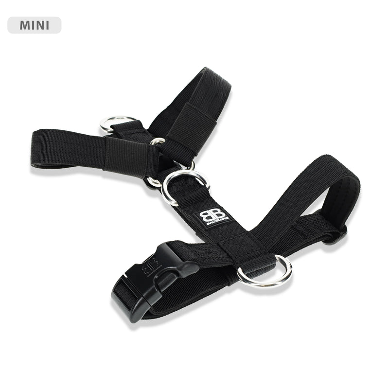 Mini TRI-Harness® | No Pull & Adjustable - Black v2.0 – BullyBillows