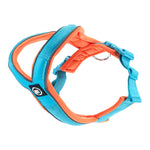 Slip on Padded Comfort Harness | Non Restrictive & Reflective - Light Blue & Orange