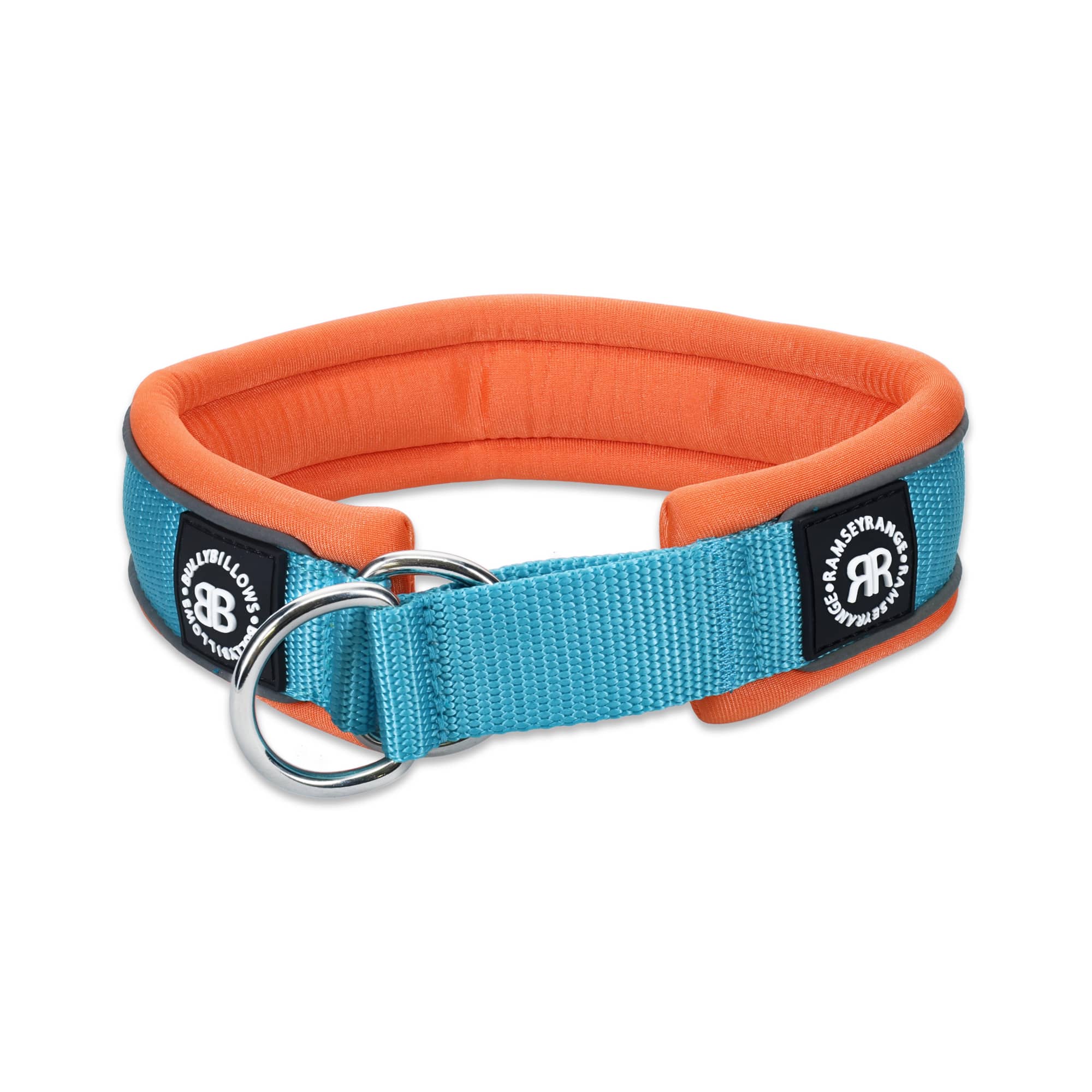 4cm Slip on Collar Foam Padded Light Blue x Orange BullyBillows