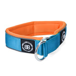 5cm Slip on Collar | Soft Padded & Reflective - Light Blue & Orange v2.0