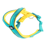 Slip on Padded Comfort Harness | Non Restrictive & Reflective - Turquoise & Yellow