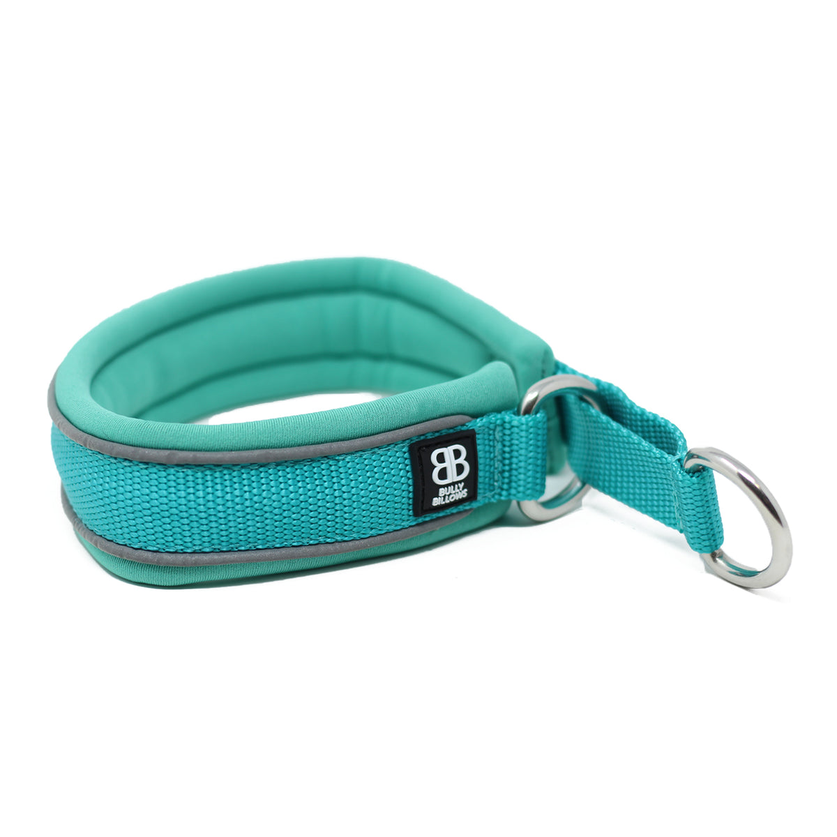 3cm Slip on Collar Soft Padded & Reflective Turquoise v2.0 BullyBillows